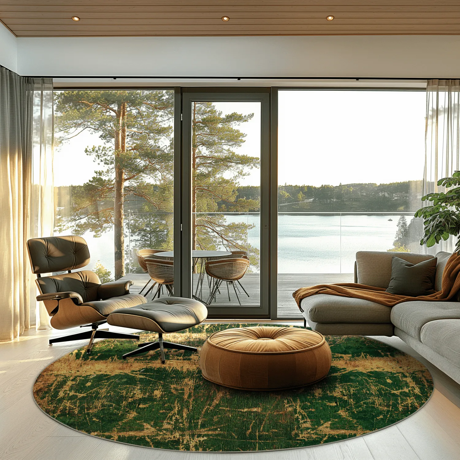 Round rug - Cantoria (beige/green)