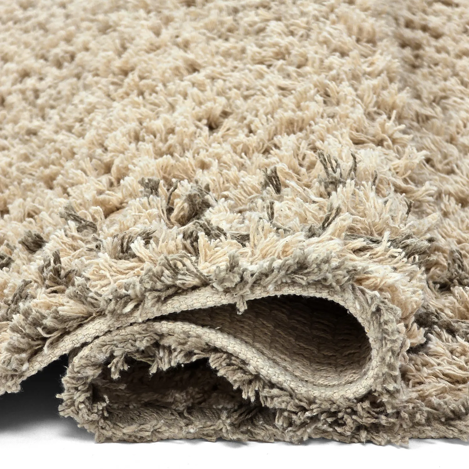 Shaggy rugs - Cataya Natural Cotton Shaggy (beige/taupe)