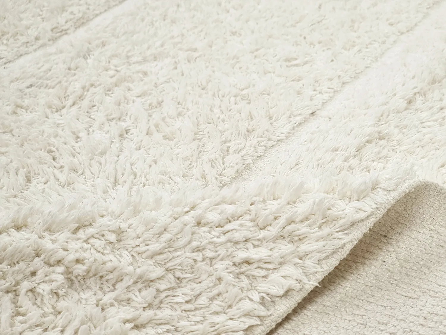 Round rug - Cremona Natural Cotton Shaggy (offwhite)