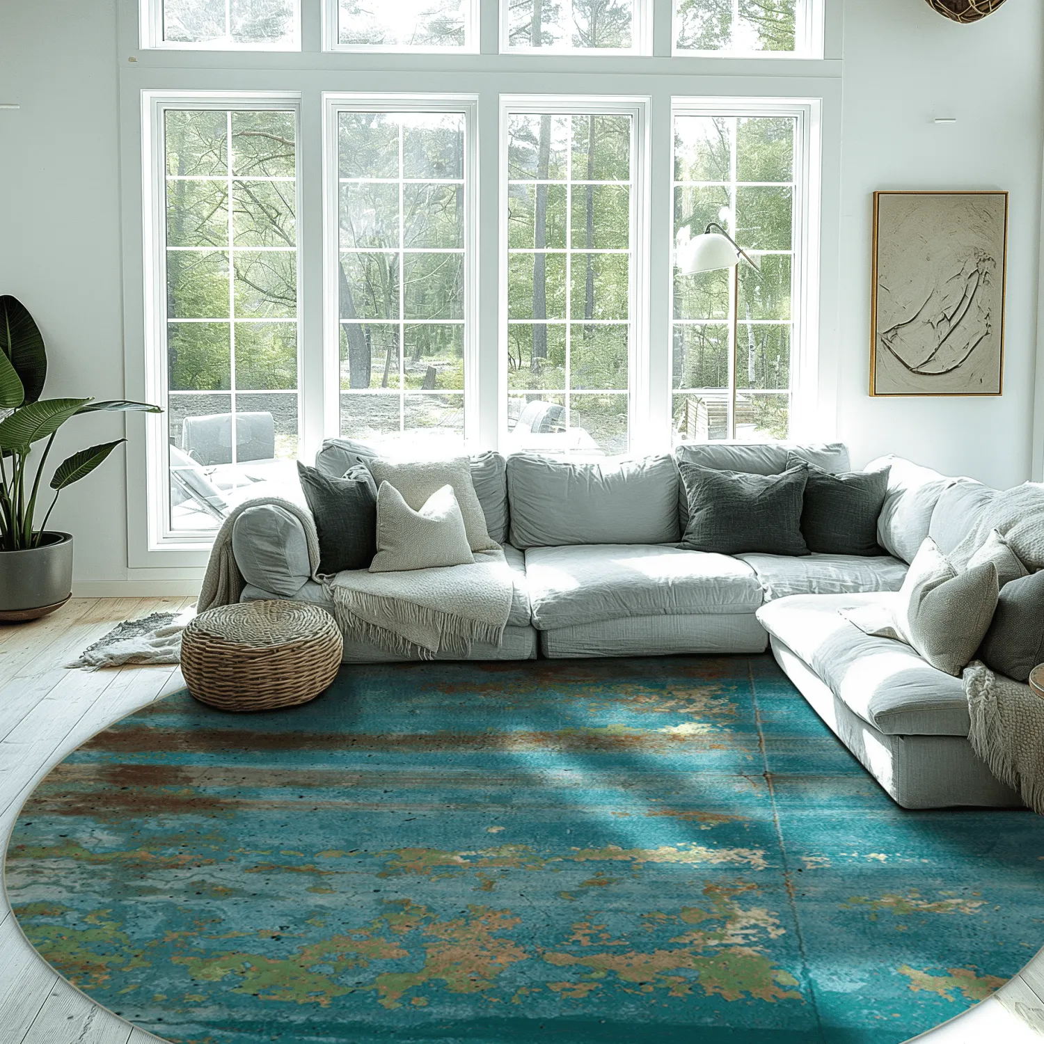 Round rug - Domont (turquoise)