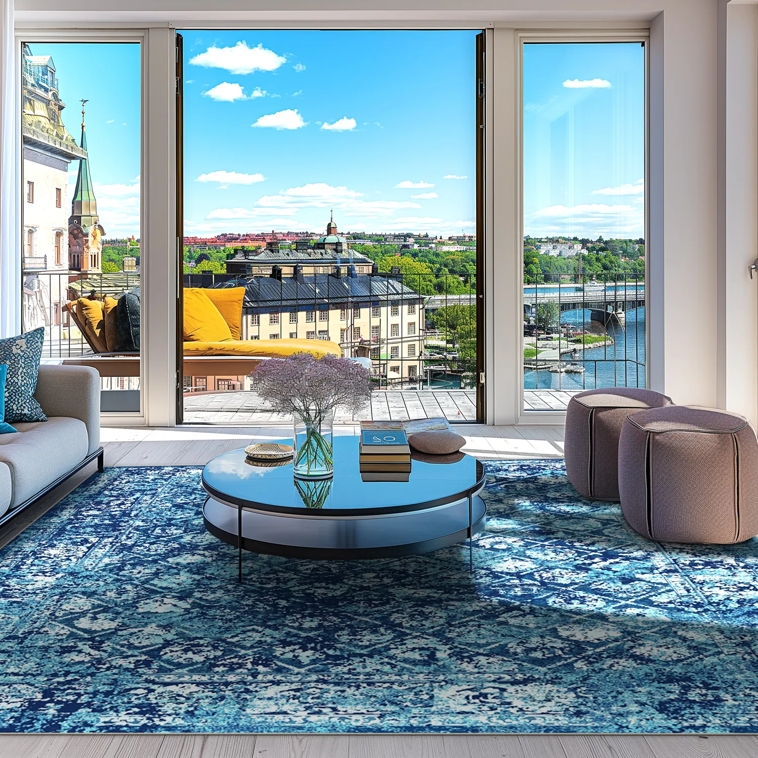 Wilton rug - Douz (blue)