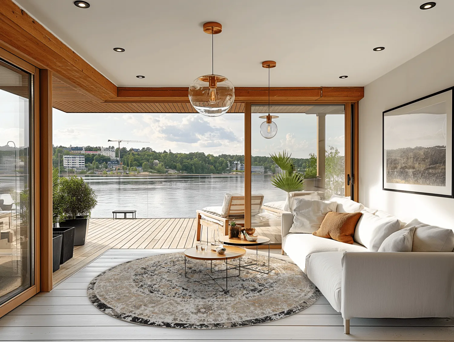 Round rug - Douz (black/multi)