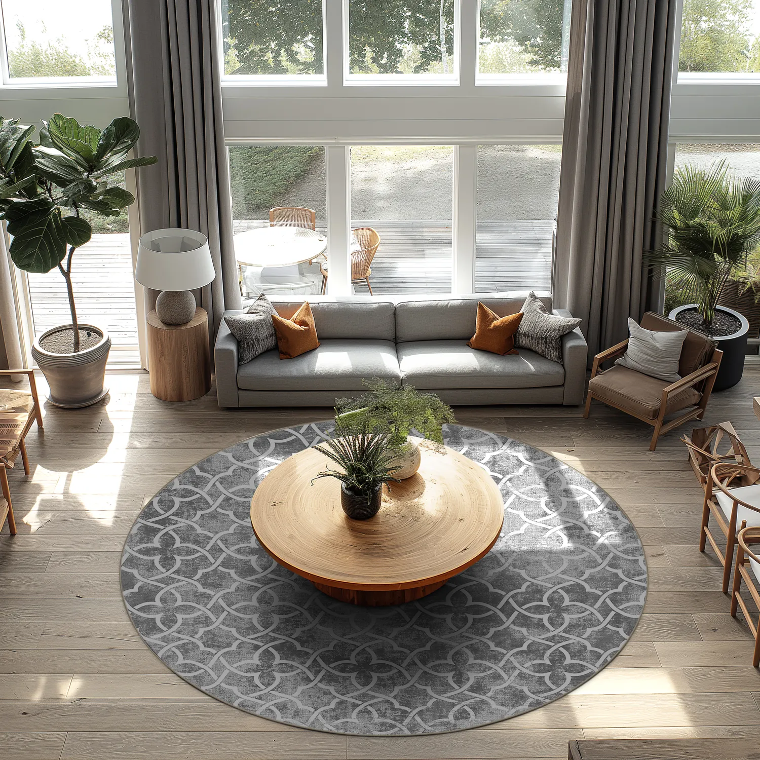 Round rug - Draham (grey)