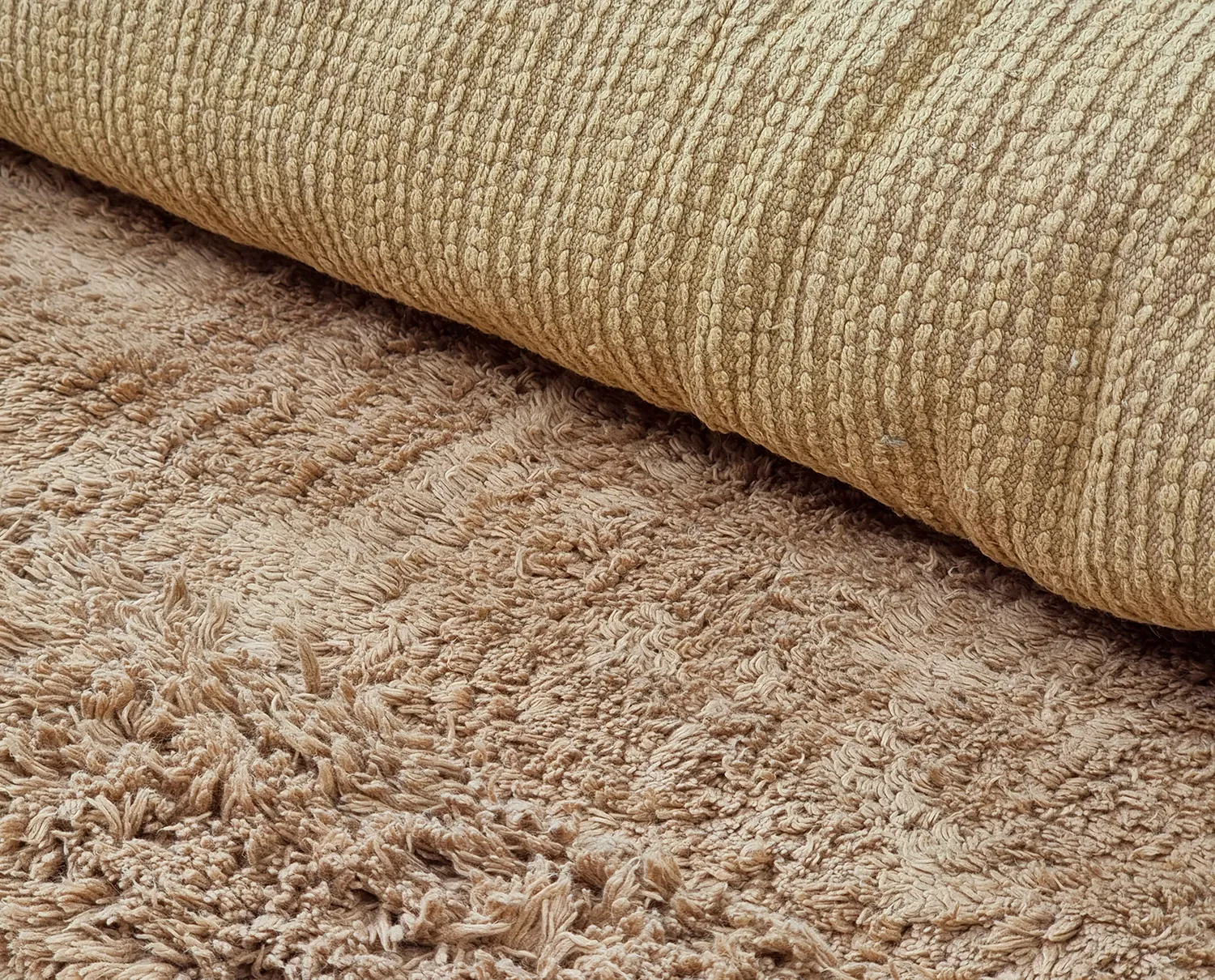 Round rug - Ebba Natural Cotton Shaggy (brown)