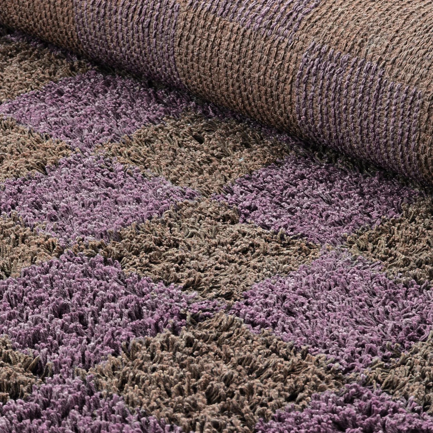 Shaggy rugs - Elsey Natural Cotton Shaggy (brown/purple)