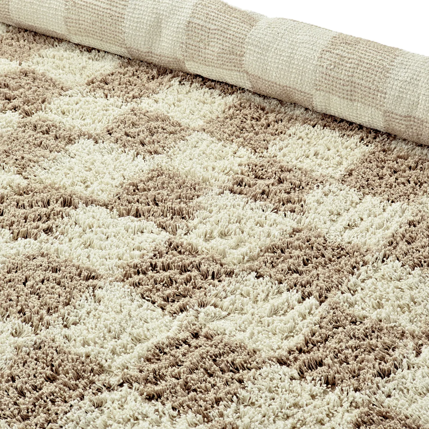 Round rug - Elsey Natural Cotton Shaggy (cream/sand)