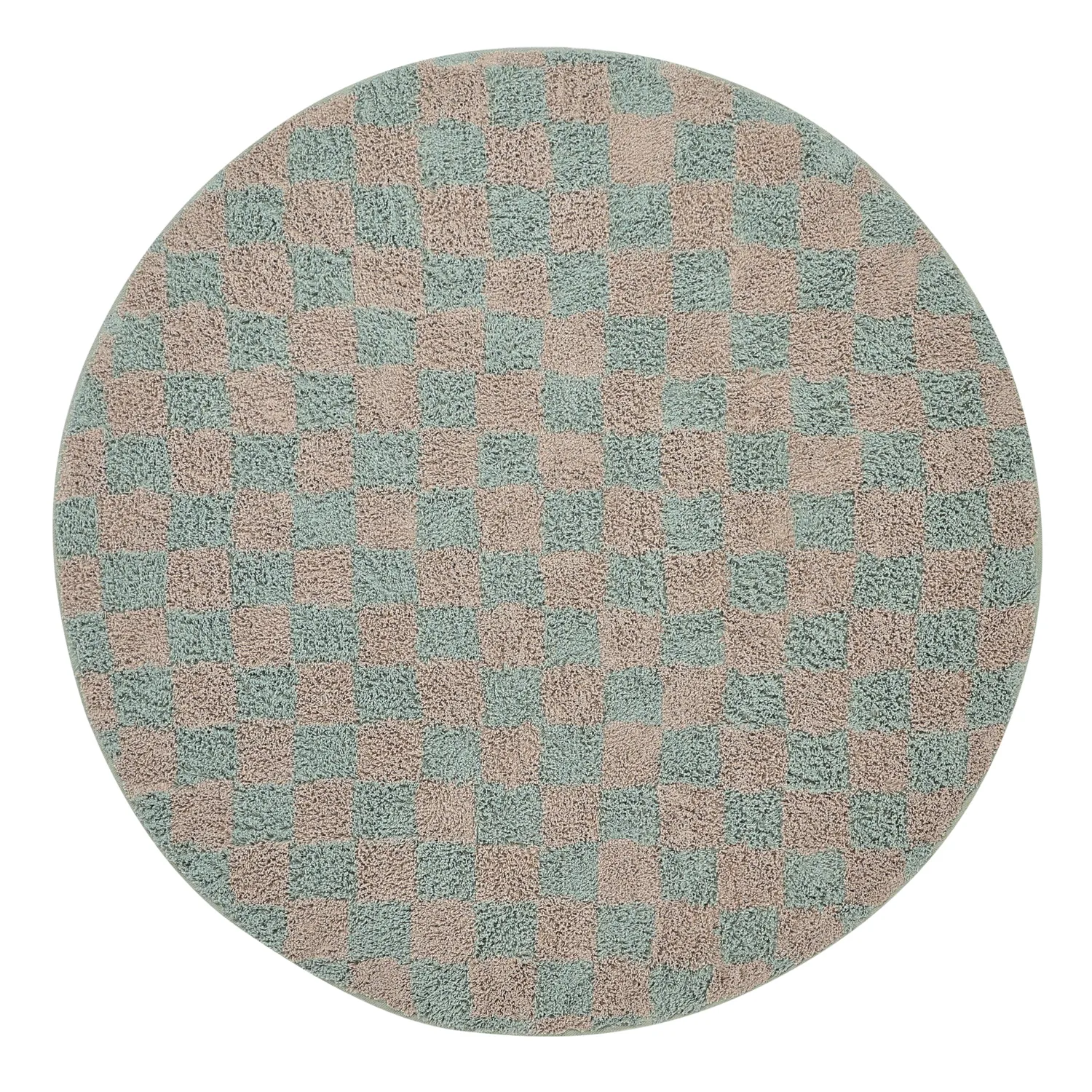 Round rug - Elsey Natural Cotton Shaggy (grey/pink)