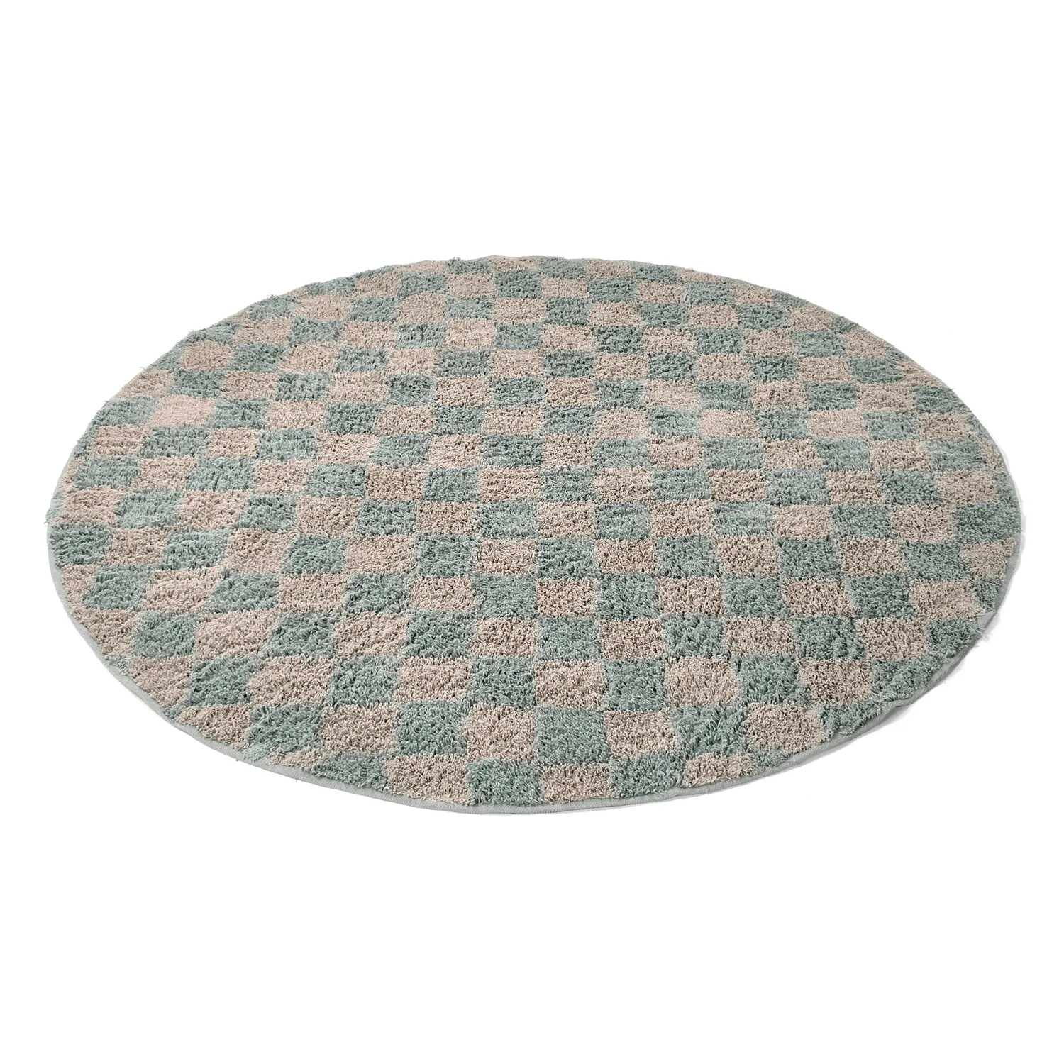 Round rug - Elsey Natural Cotton Shaggy (grey/pink)
