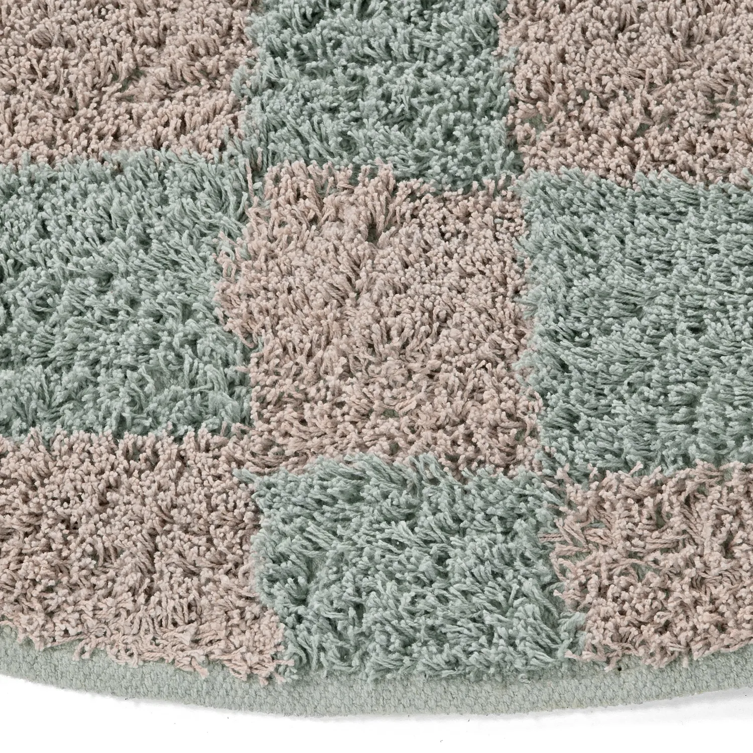 Round rug - Elsey Natural Cotton Shaggy (grey/pink)