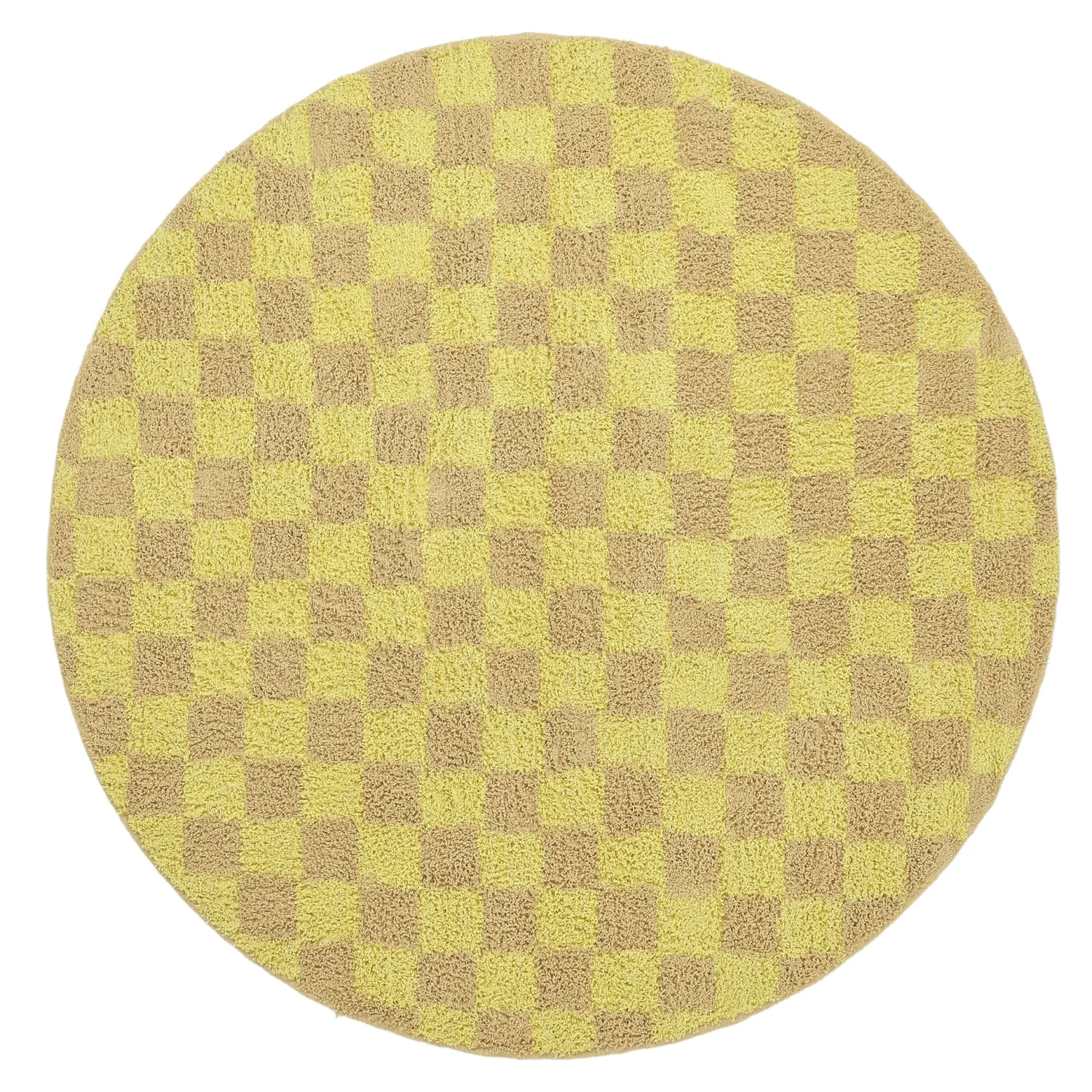Round rug - Elsey Natural Cotton Shaggy (yellow/beige)