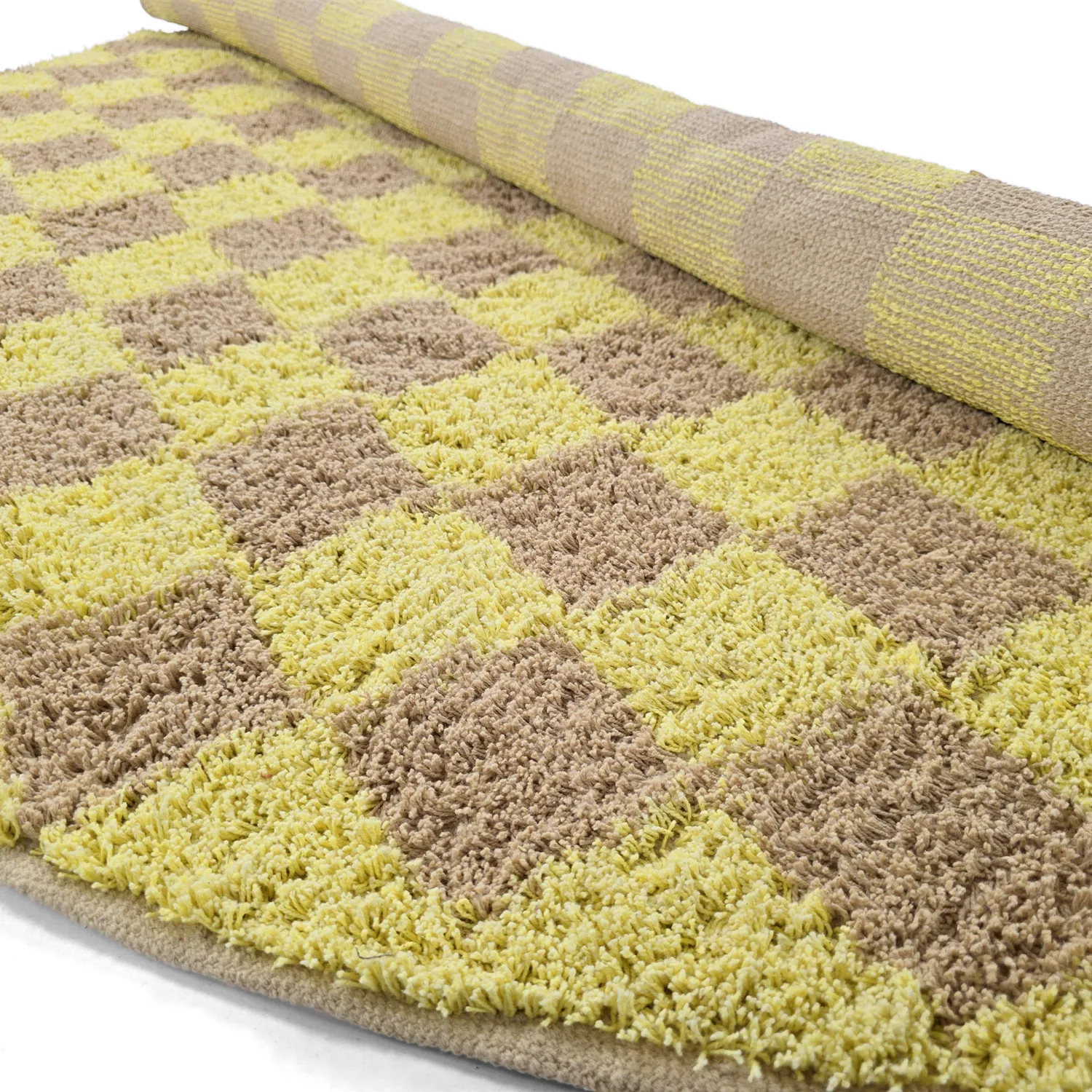 Round rug - Elsey Natural Cotton Shaggy (yellow/beige)