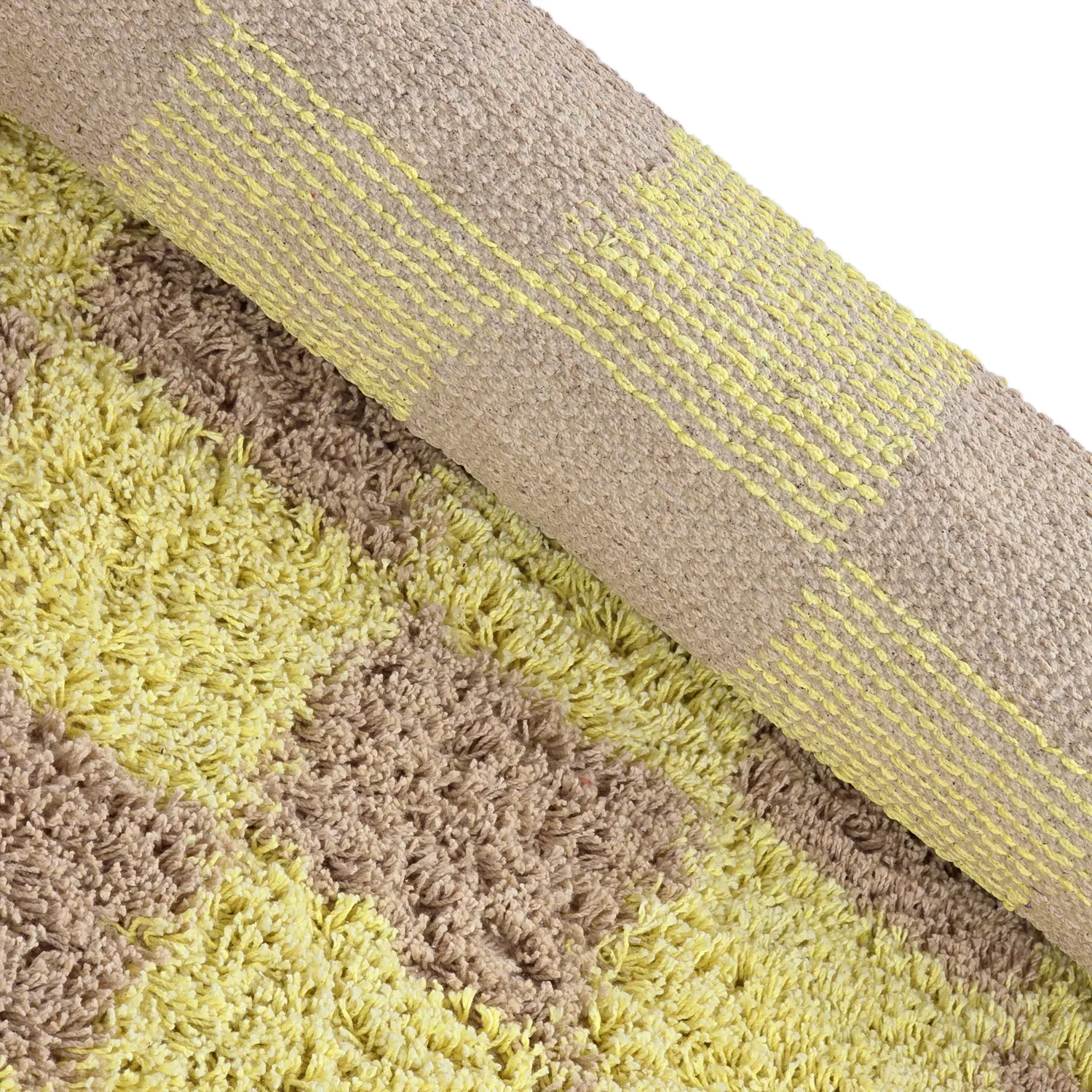 Round rug - Elsey Natural Cotton Shaggy (yellow/beige)