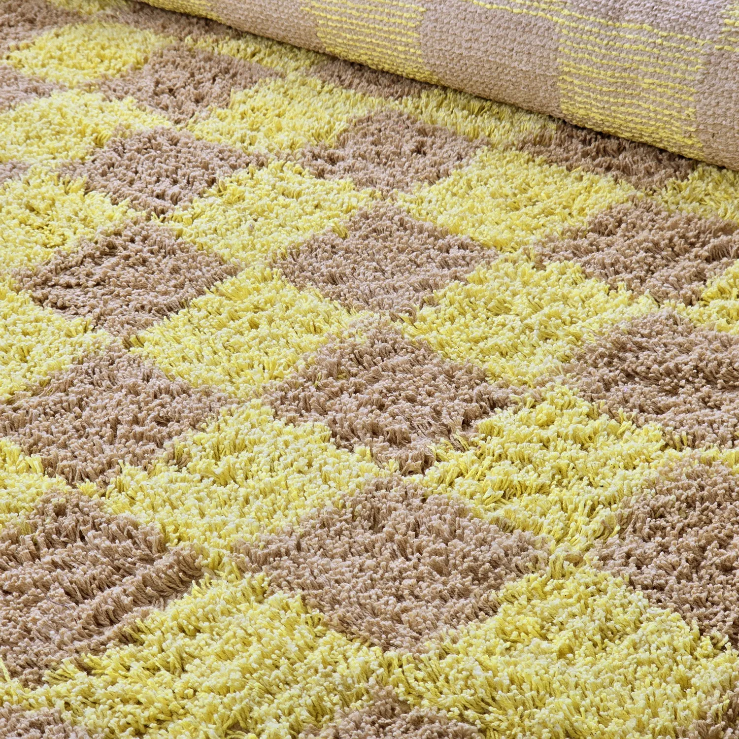 Round rug - Elsey Natural Cotton Shaggy (yellow/beige)