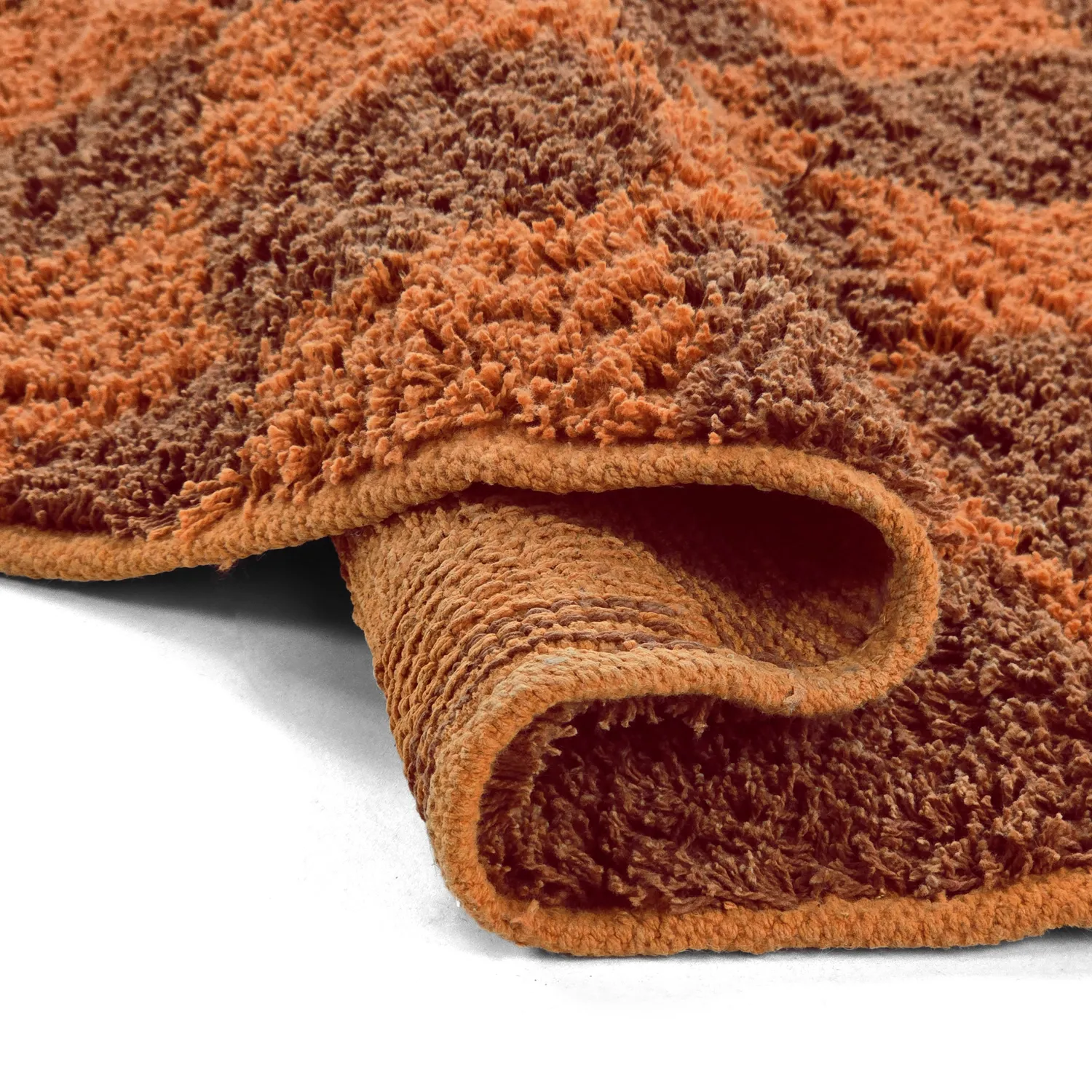 Round rug - Elsey Natural Cotton Shaggy (orange/red)