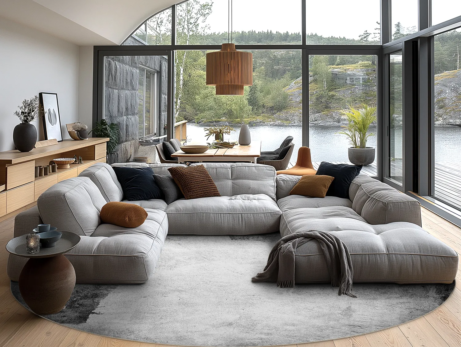 Round rug - Esperia (grey)