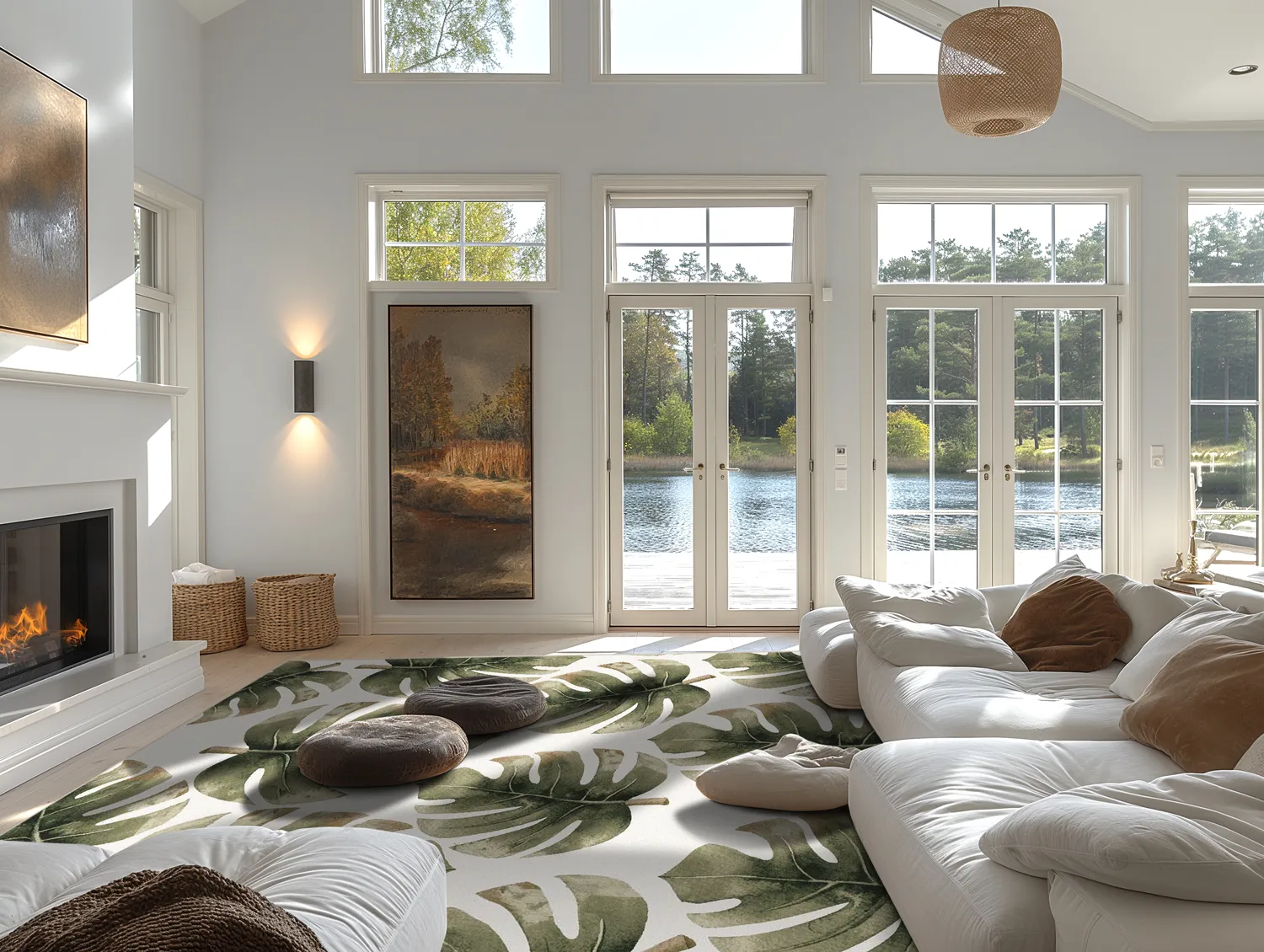 Wilton rug - Falling Leaves (green)