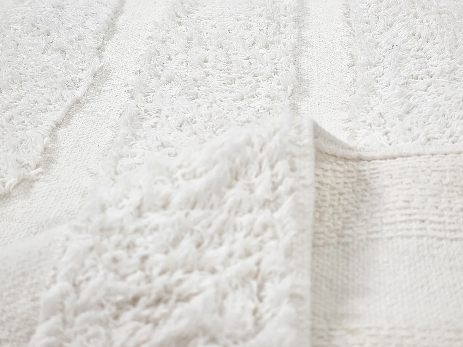Round rug - Fallon Natural Cotton Shaggy (offwhite)