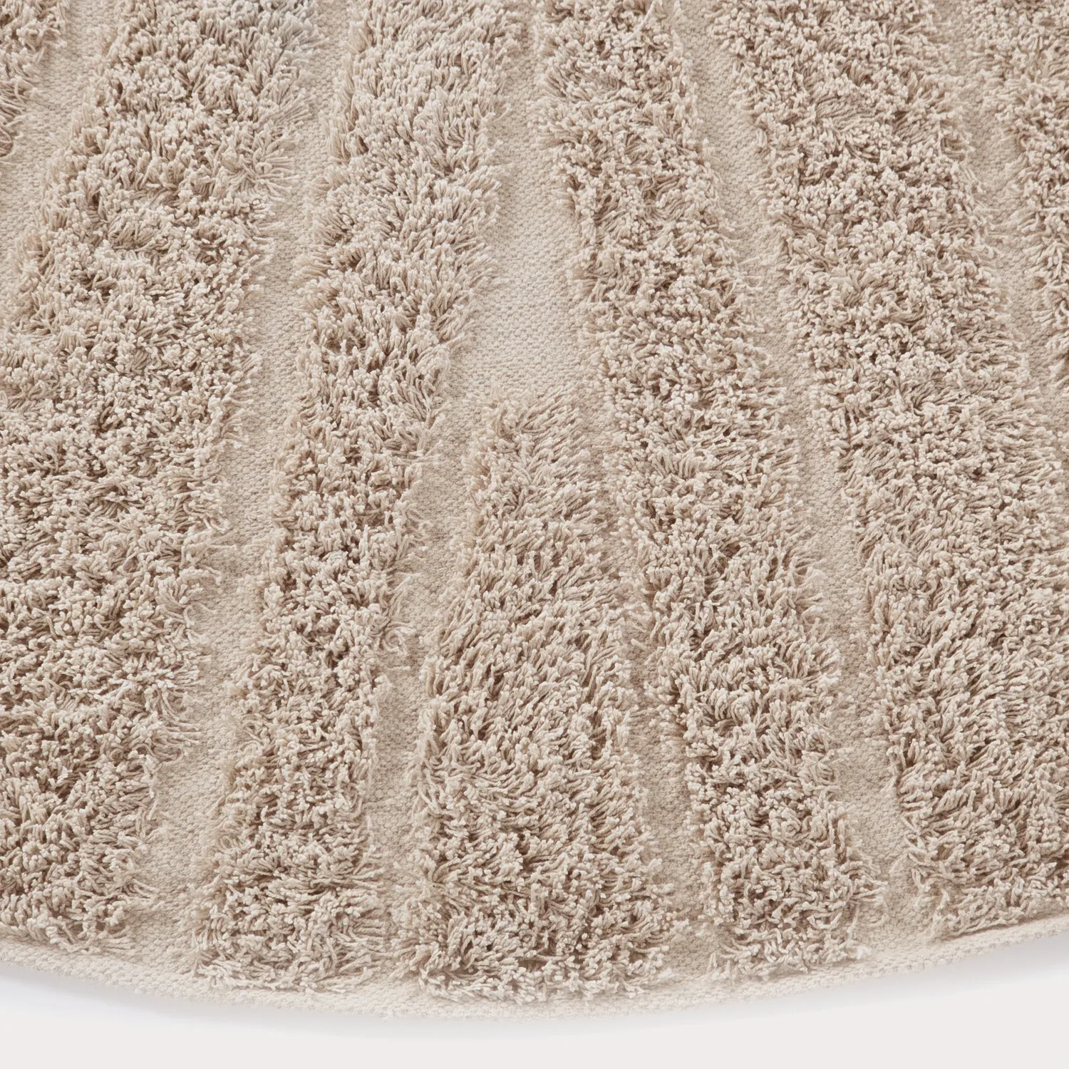Round rug - Farley Natural Cotton Shaggy (beige)