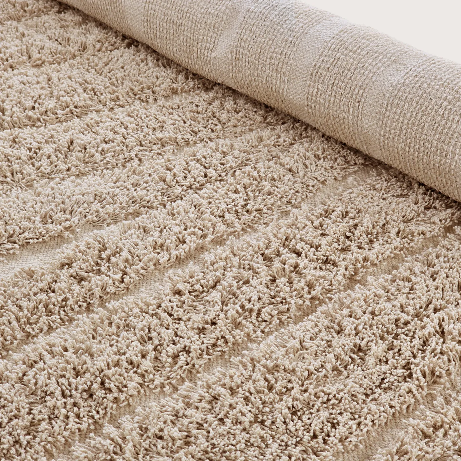 Round rug - Farley Natural Cotton Shaggy (beige)
