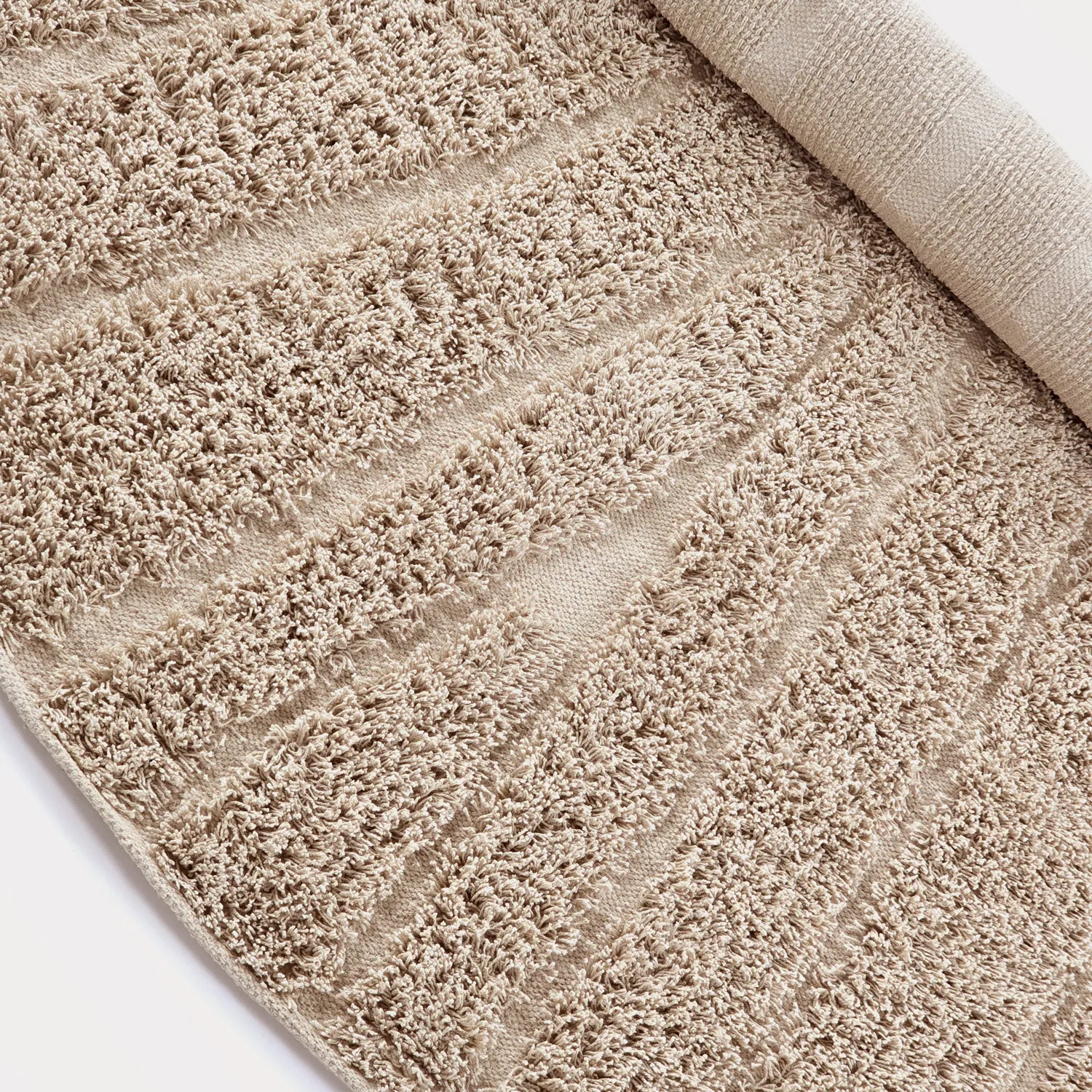 Round rug - Farley Natural Cotton Shaggy (beige)