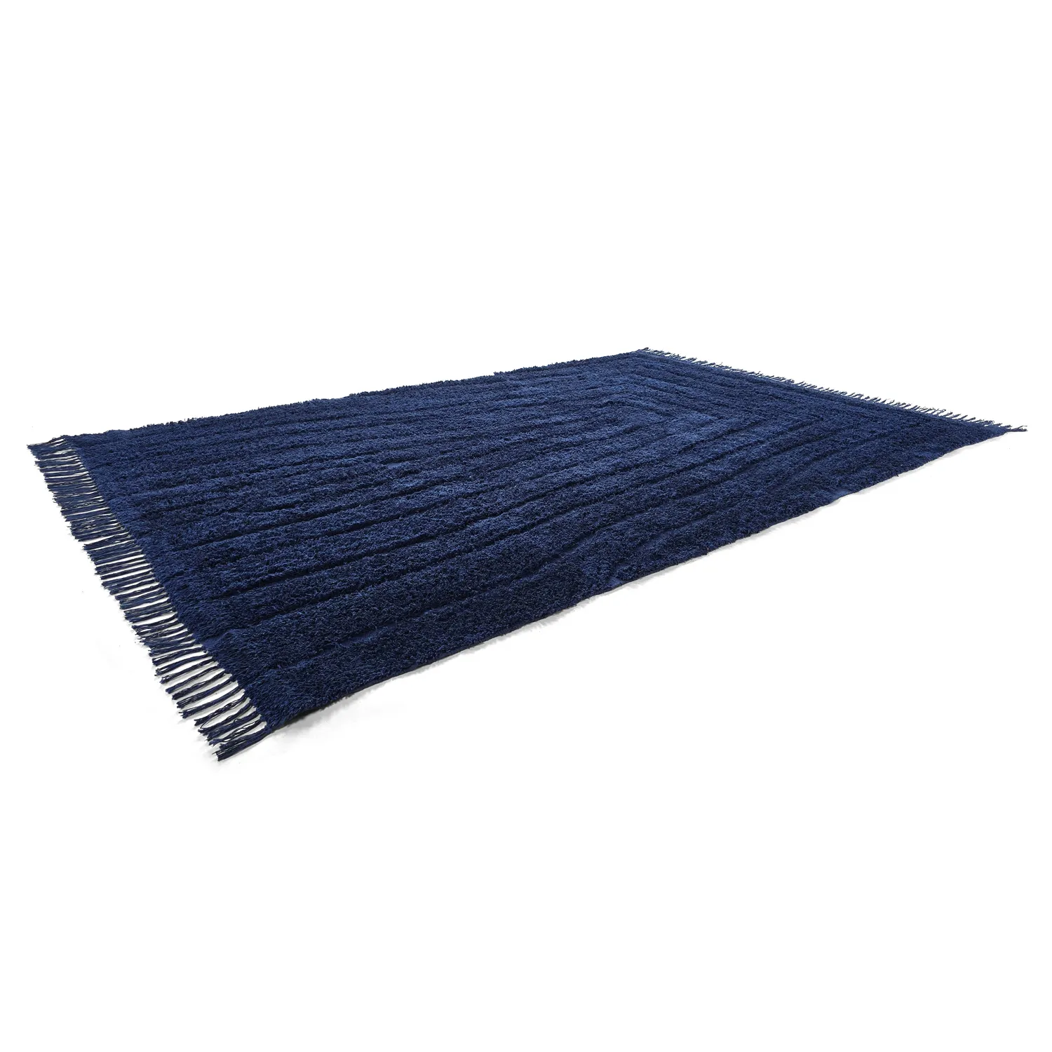 Shaggy rugs - Farley Natural Cotton Shaggy (blue)