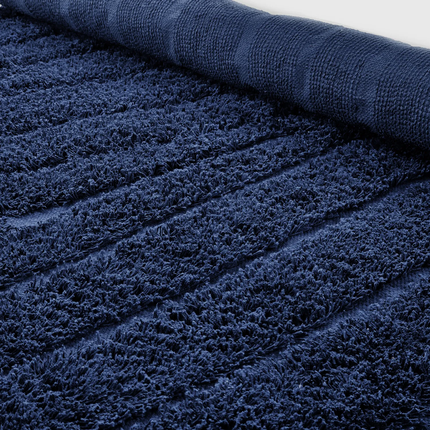Round rug - Farley Natural Cotton Shaggy (blue)