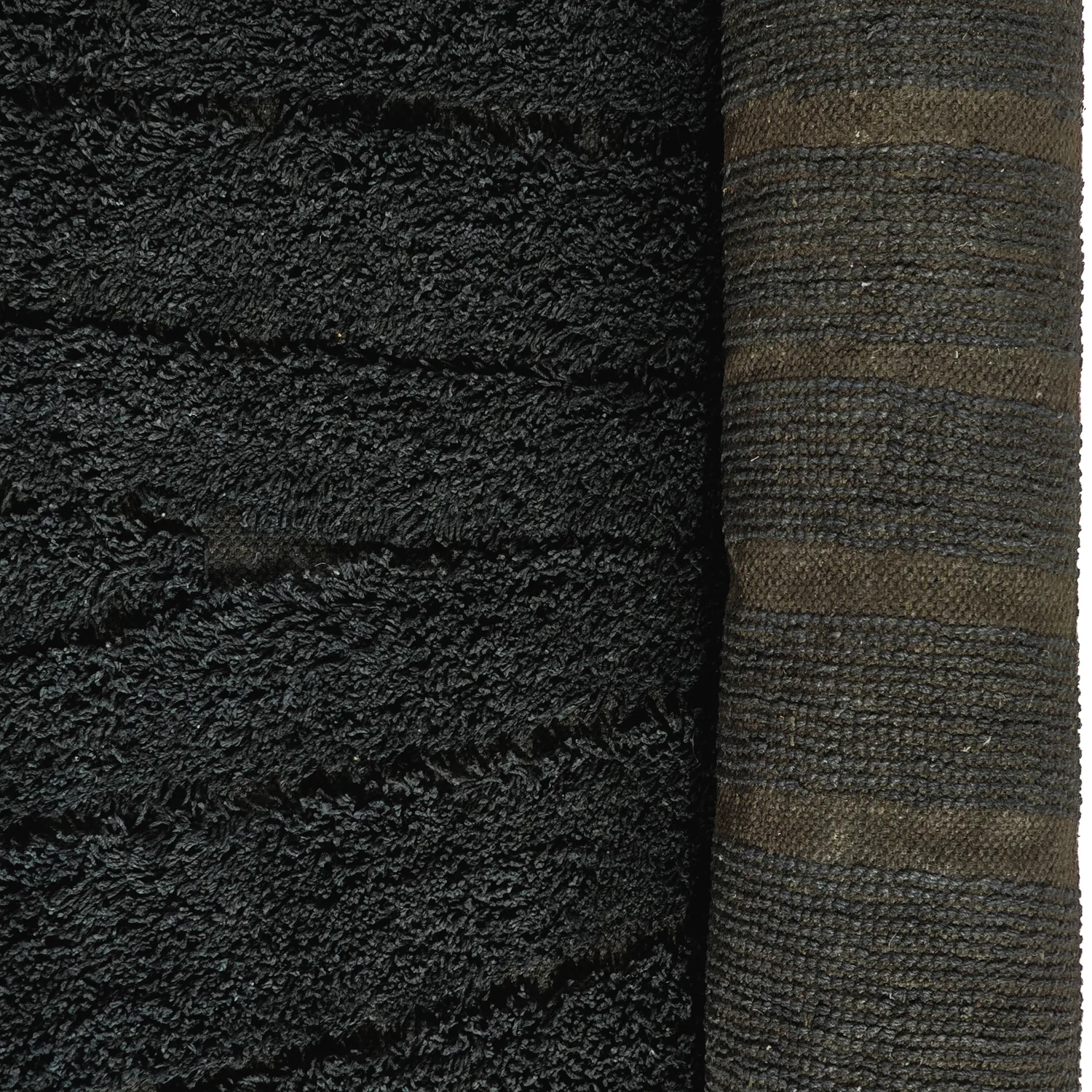 Shaggy rugs - Farley Natural Cotton Shaggy (black)