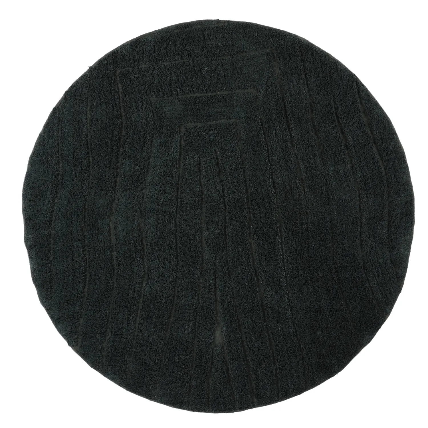 Round rug - Farley Natural Cotton Shaggy (black)