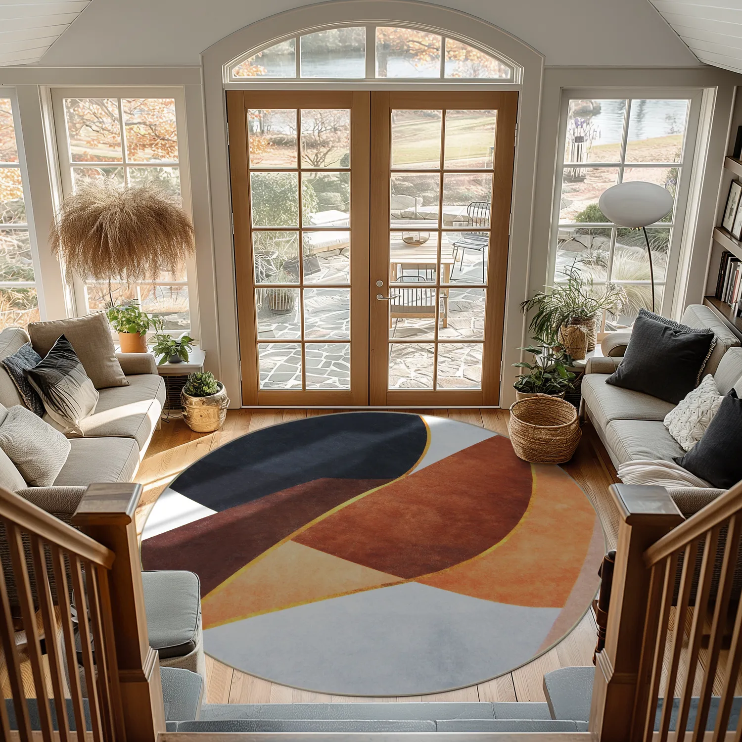 Round rug - Hazel (oranje/multi)