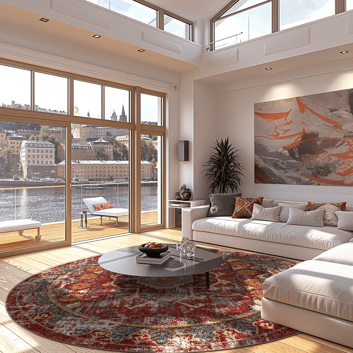 Round rug - Idri (red/multi)