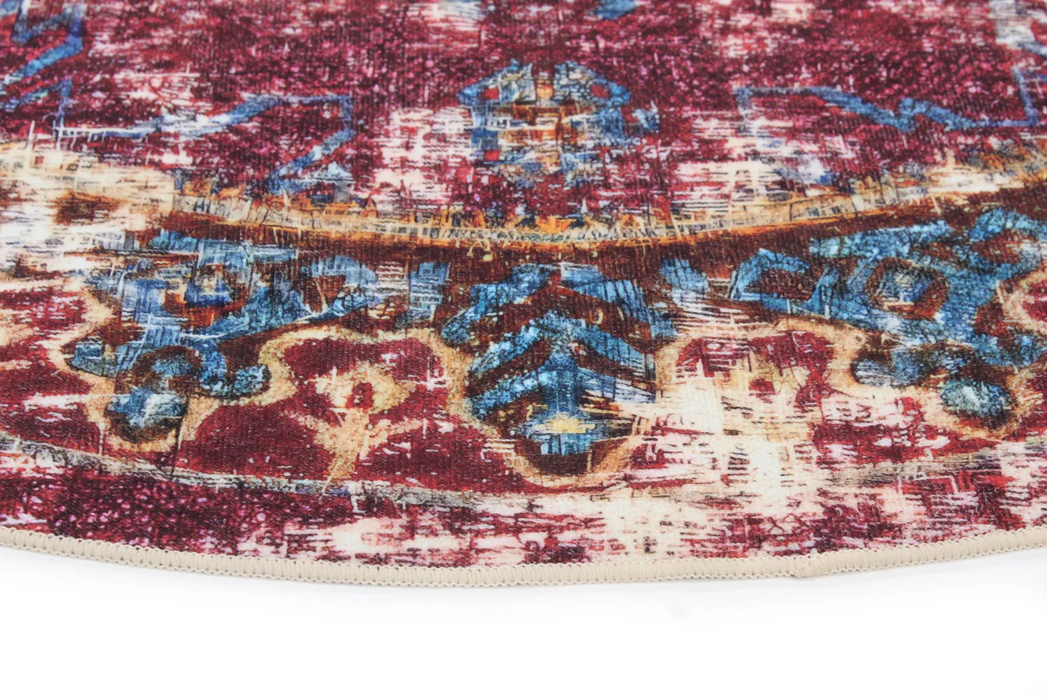 Round rug - Idri (burgundy/multi)