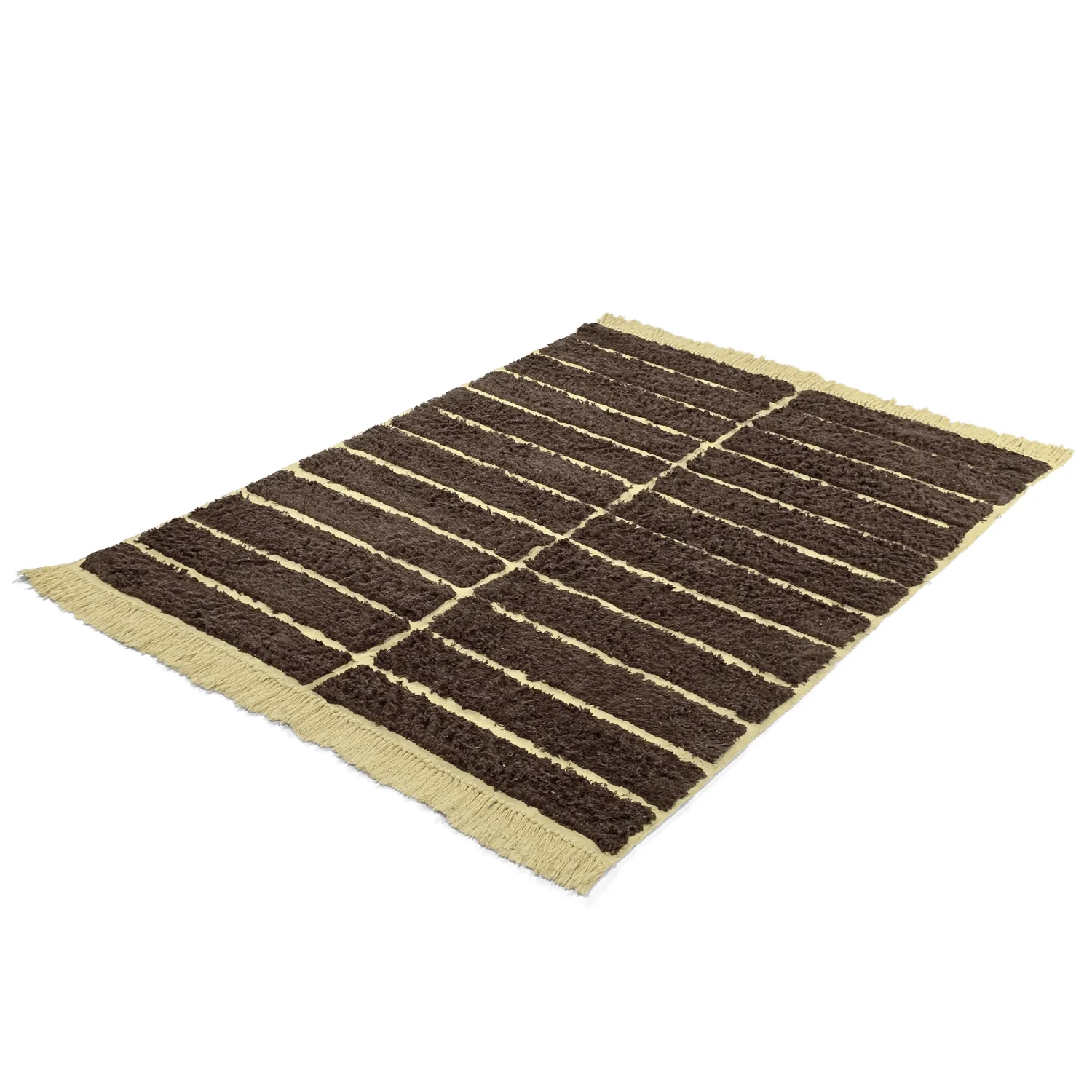 Shaggy rugs - Ikara Natural Cotton Shaggy (brown)
