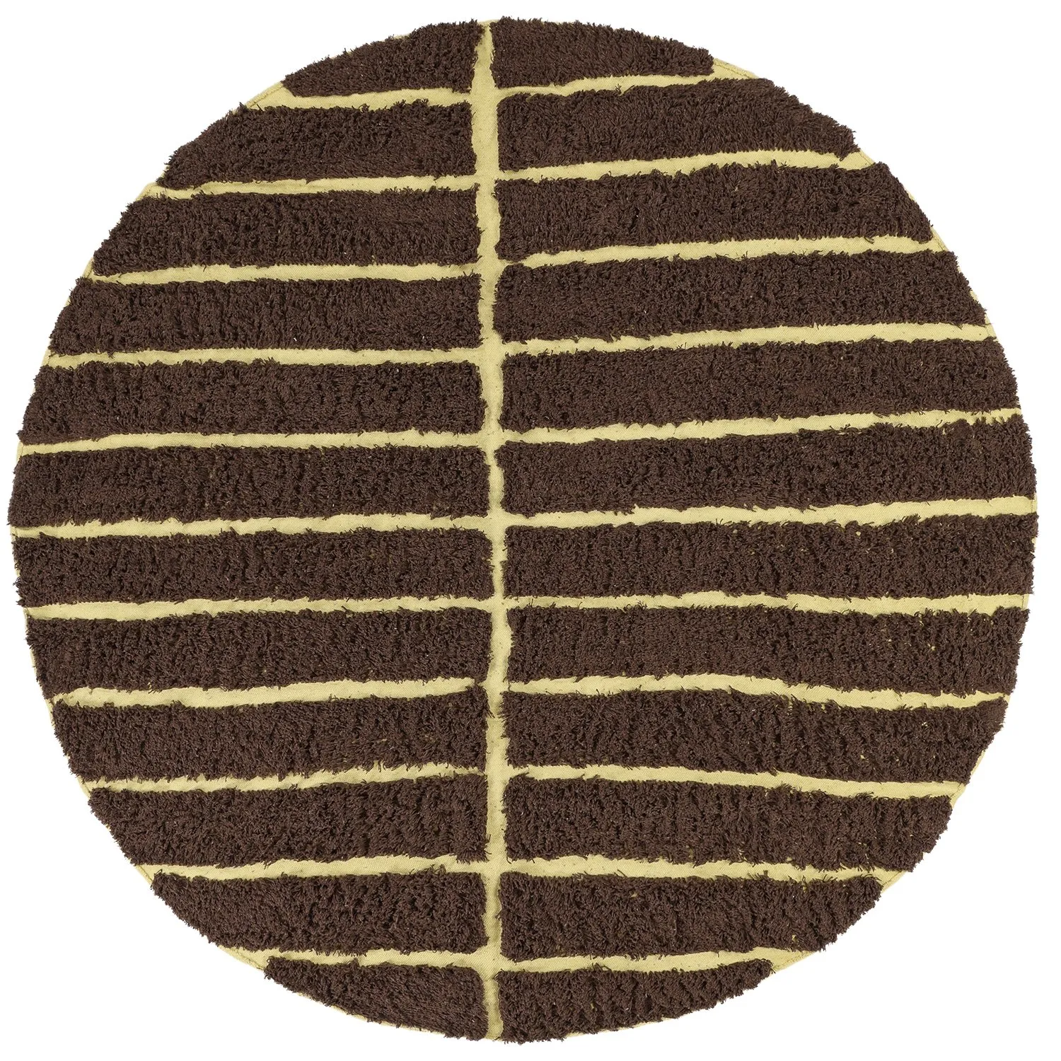 Round rug - Ikara Natural Cotton Shaggy (brown)