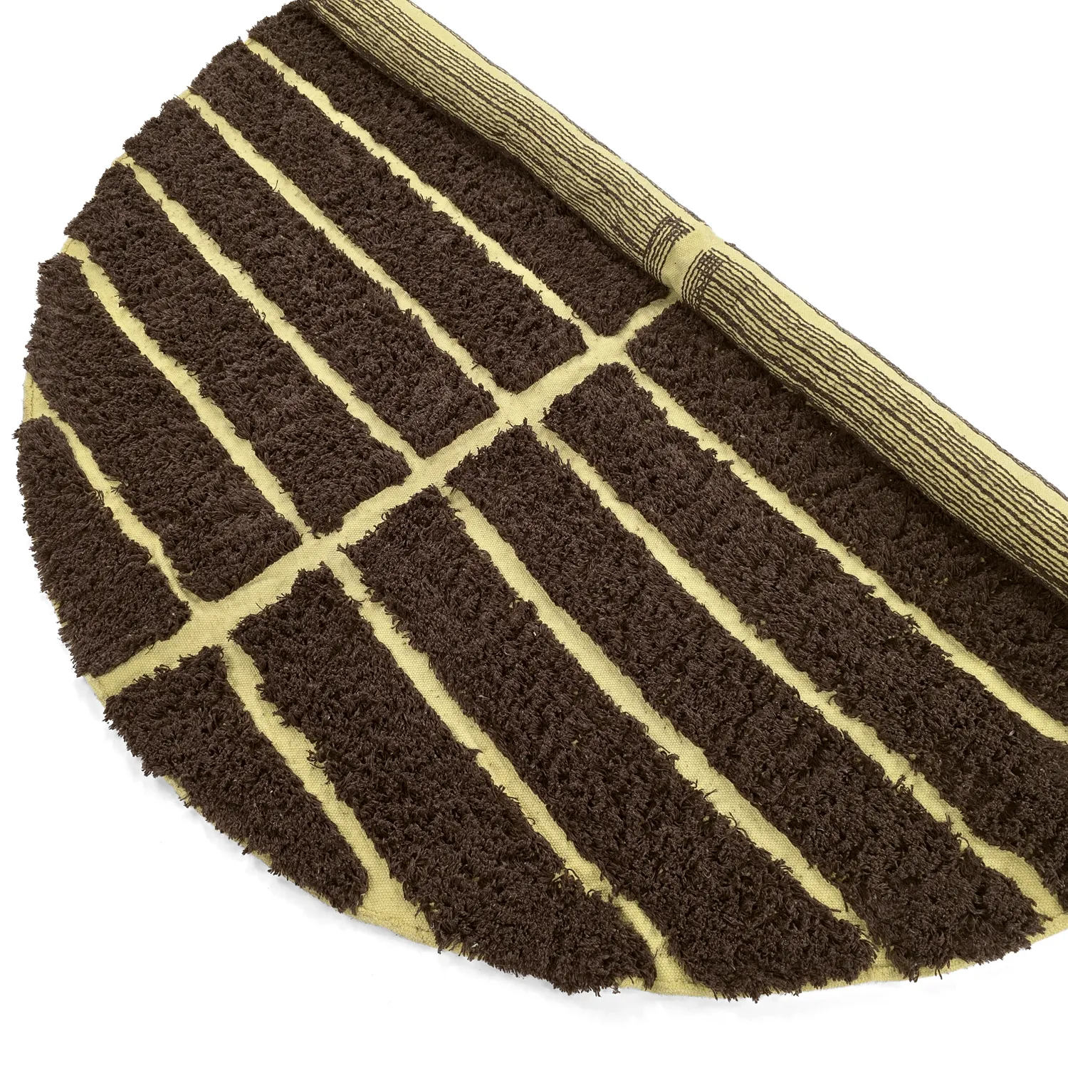 Round rug - Ikara Natural Cotton Shaggy (brown)