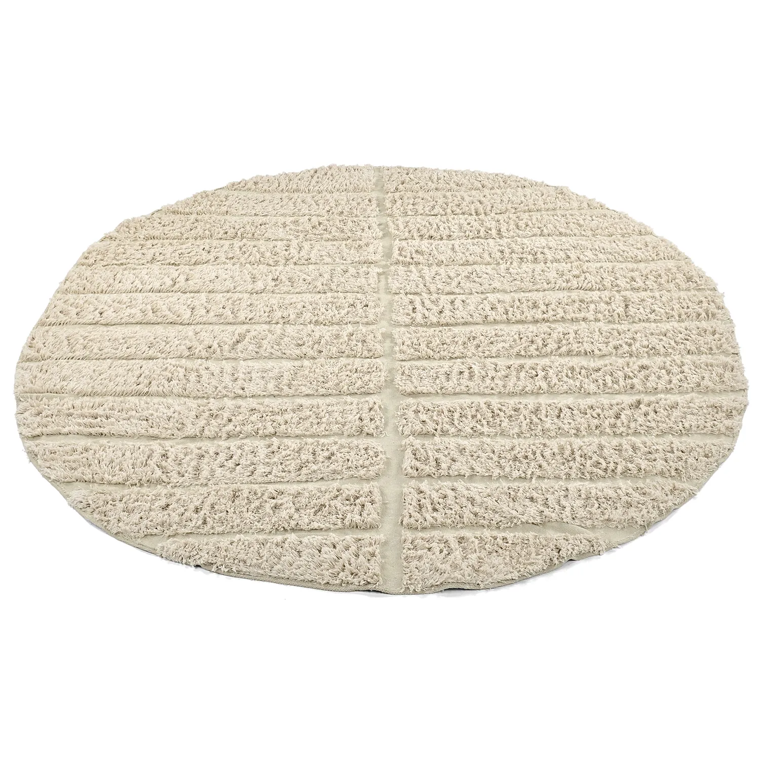 Round rug - Ikara Natural Cotton Shaggy (cream)