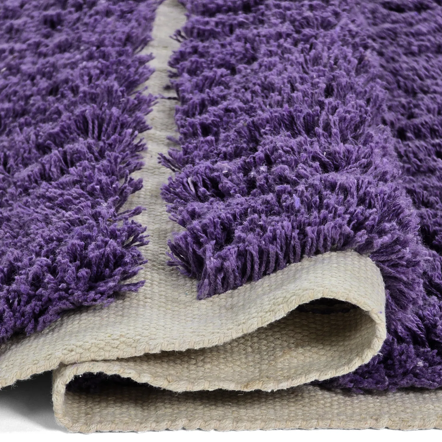 Shaggy rugs - Ikara Natural Cotton Shaggy (purple)