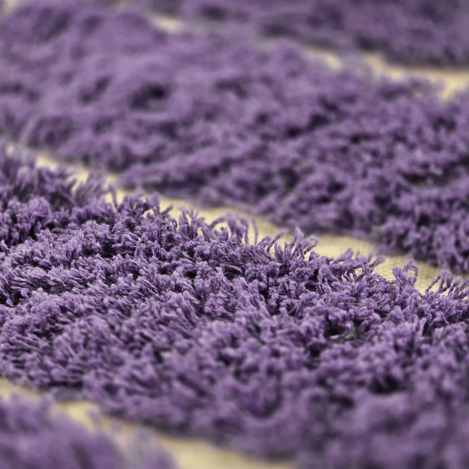 Round rug - Ikara Natural Cotton Shaggy (purple)