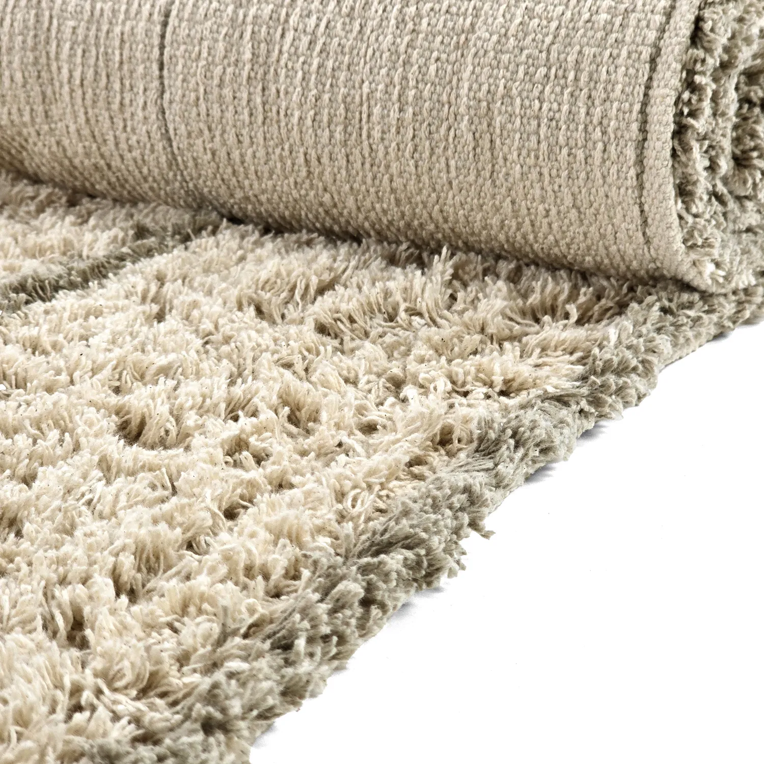 Shaggy rugs - Kairi Natural Cotton Shaggy (beige/taupe)