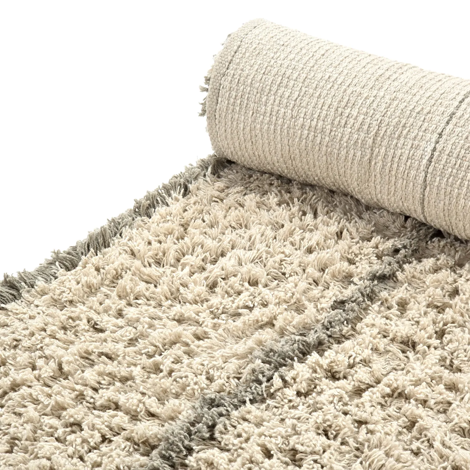 Shaggy rugs - Kairi Natural Cotton Shaggy (beige/taupe)