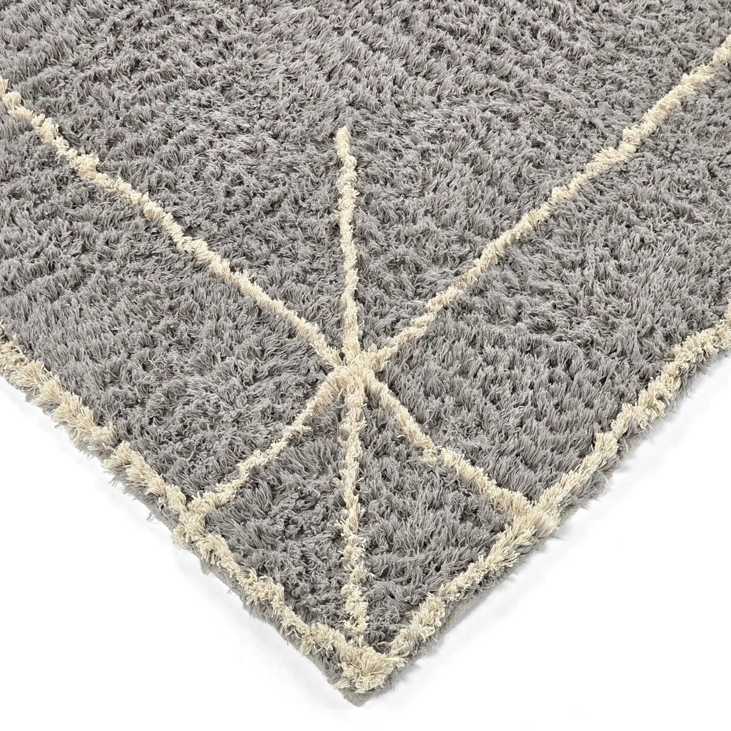 Shaggy rugs - Kairi Natural Cotton Shaggy (grey/beige)