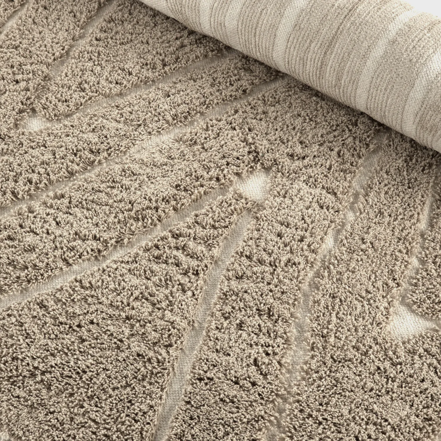 Shaggy rugs - Kindon Natural Cotton Shaggy (beige/white)