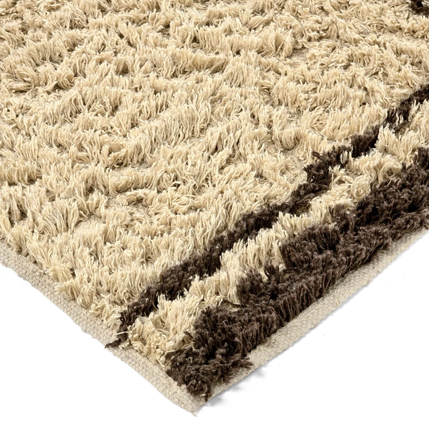 Shaggy rugs - Lana Natural Cotton Shaggy (beige/brown)