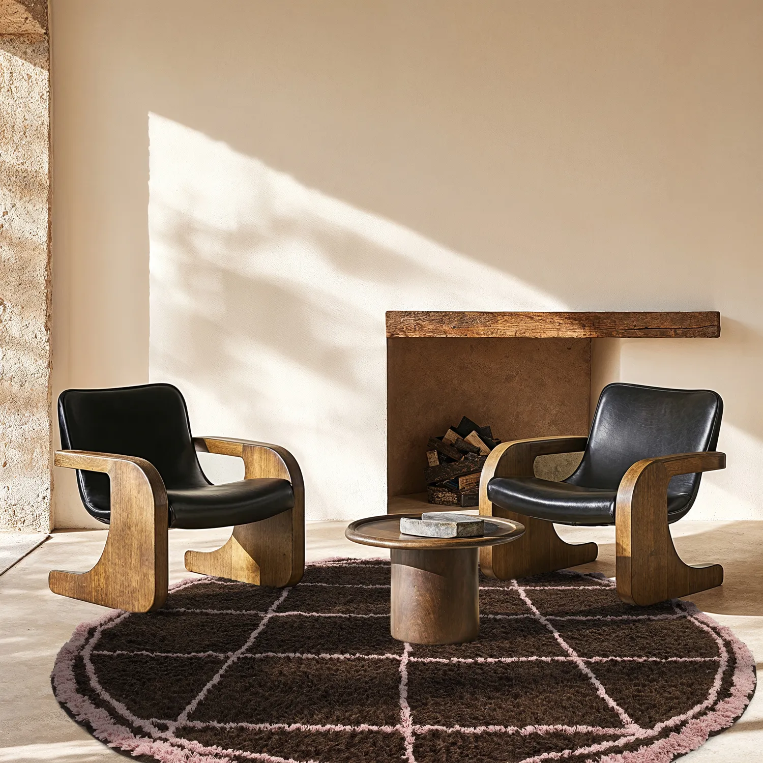 Round rug - Lana Natural Cotton Shaggy (brown)