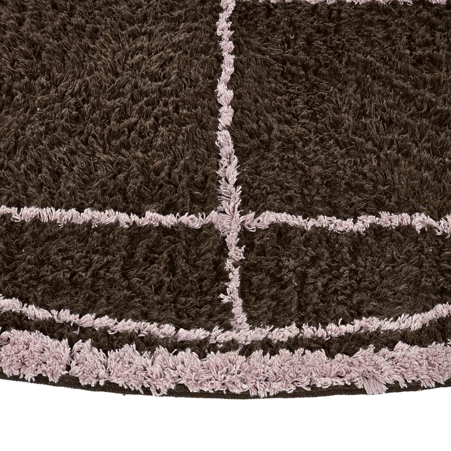 Round rug - Lana Natural Cotton Shaggy (brown)