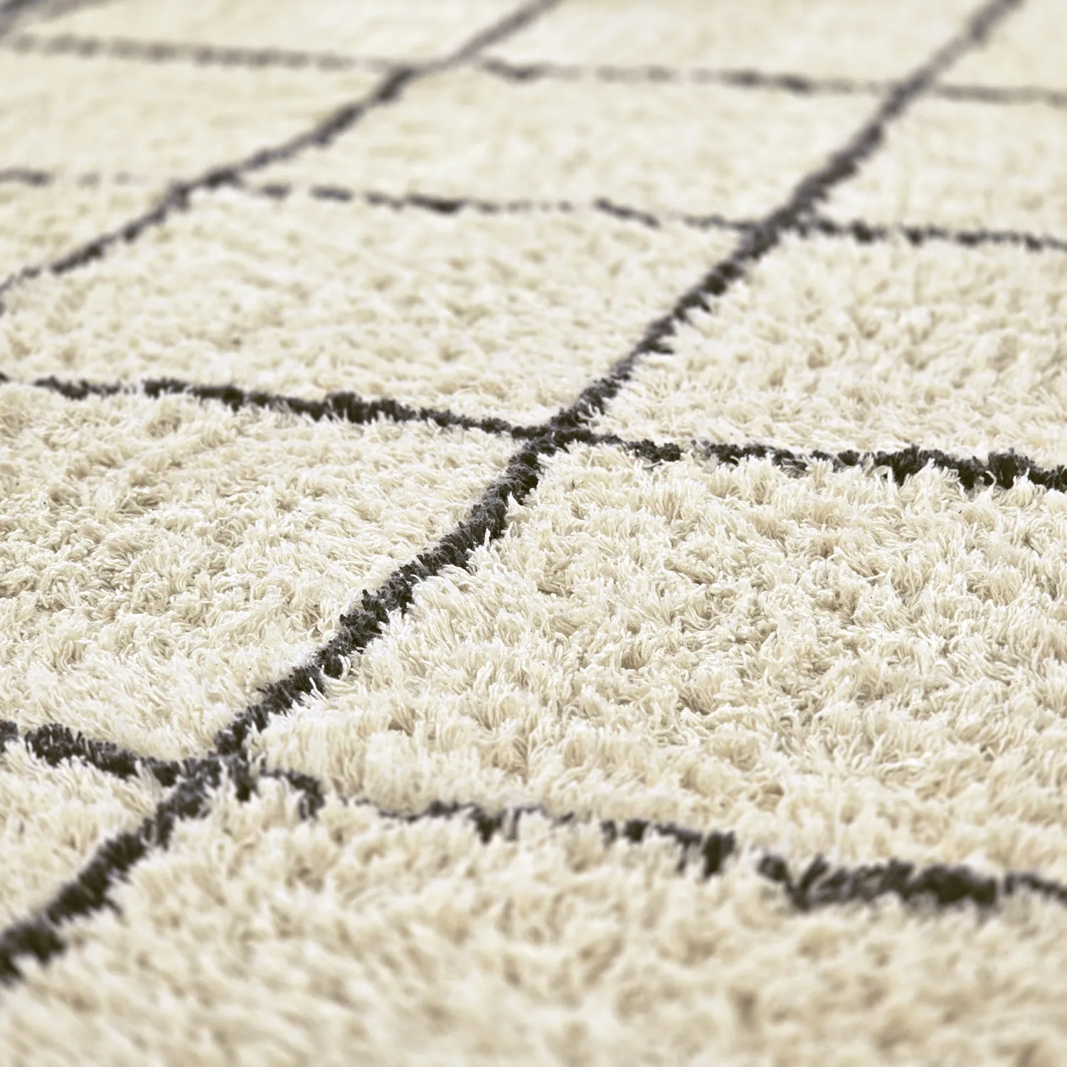 Shaggy rugs - Lana Natural Cotton Shaggy (creme/dark grey)