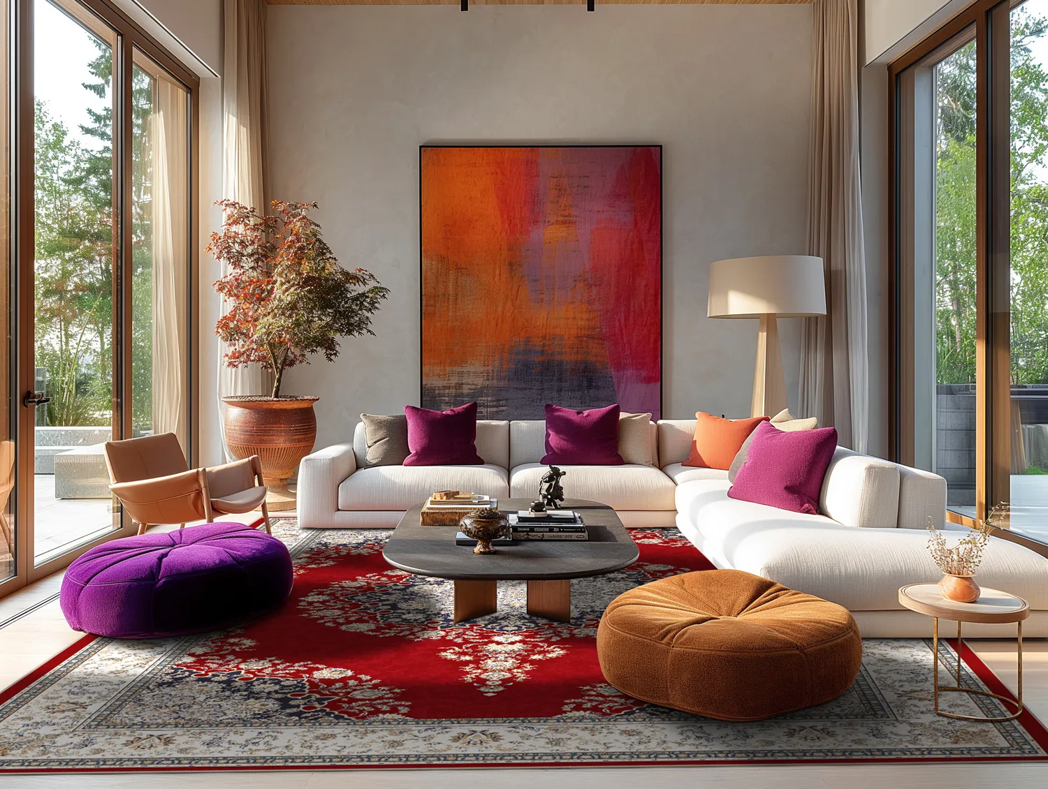 Wilton rug - Lice (red/multi)