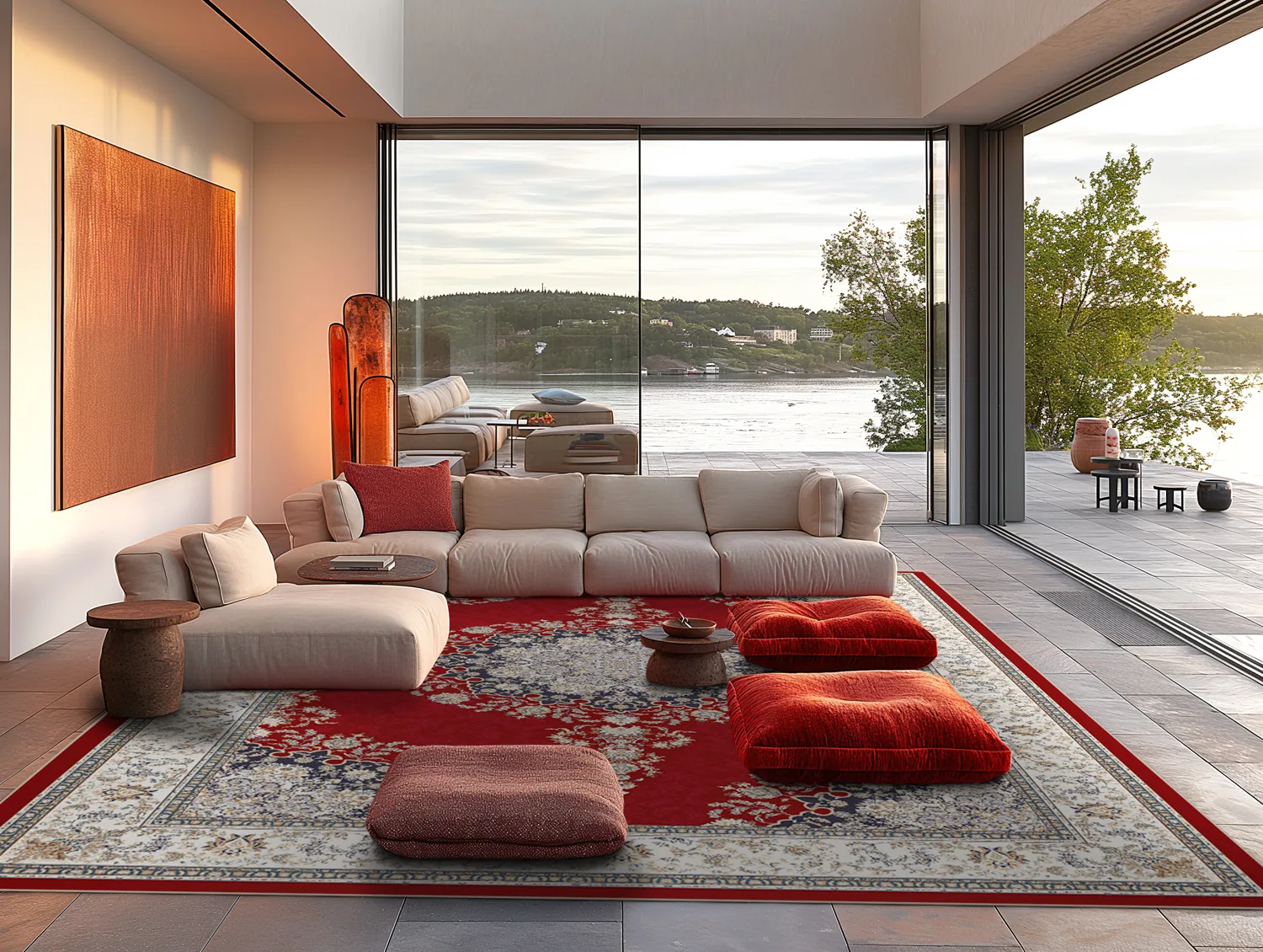 Wilton rug - Lice (red/multi)