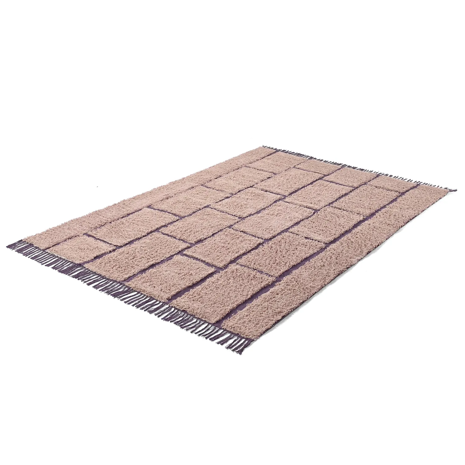 Shaggy rugs - Lindley Natural Cotton Shaggy (pink/purple)