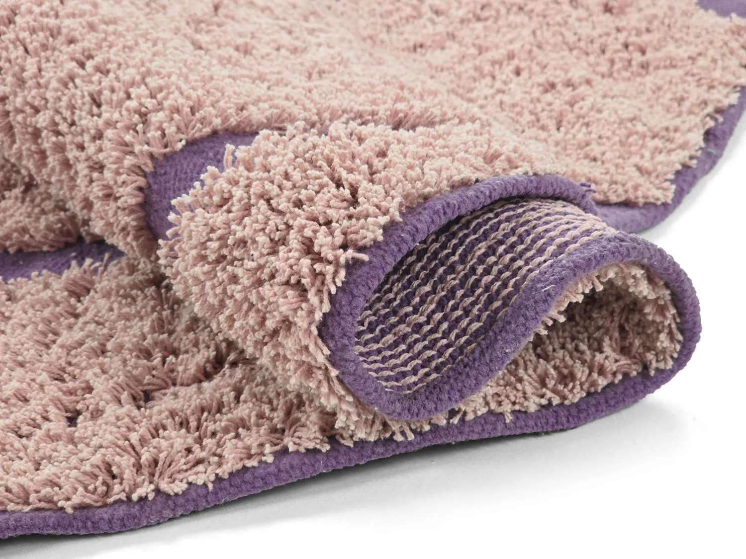 Round rug - Lindley Natural Cotton Shaggy (pink/purple)