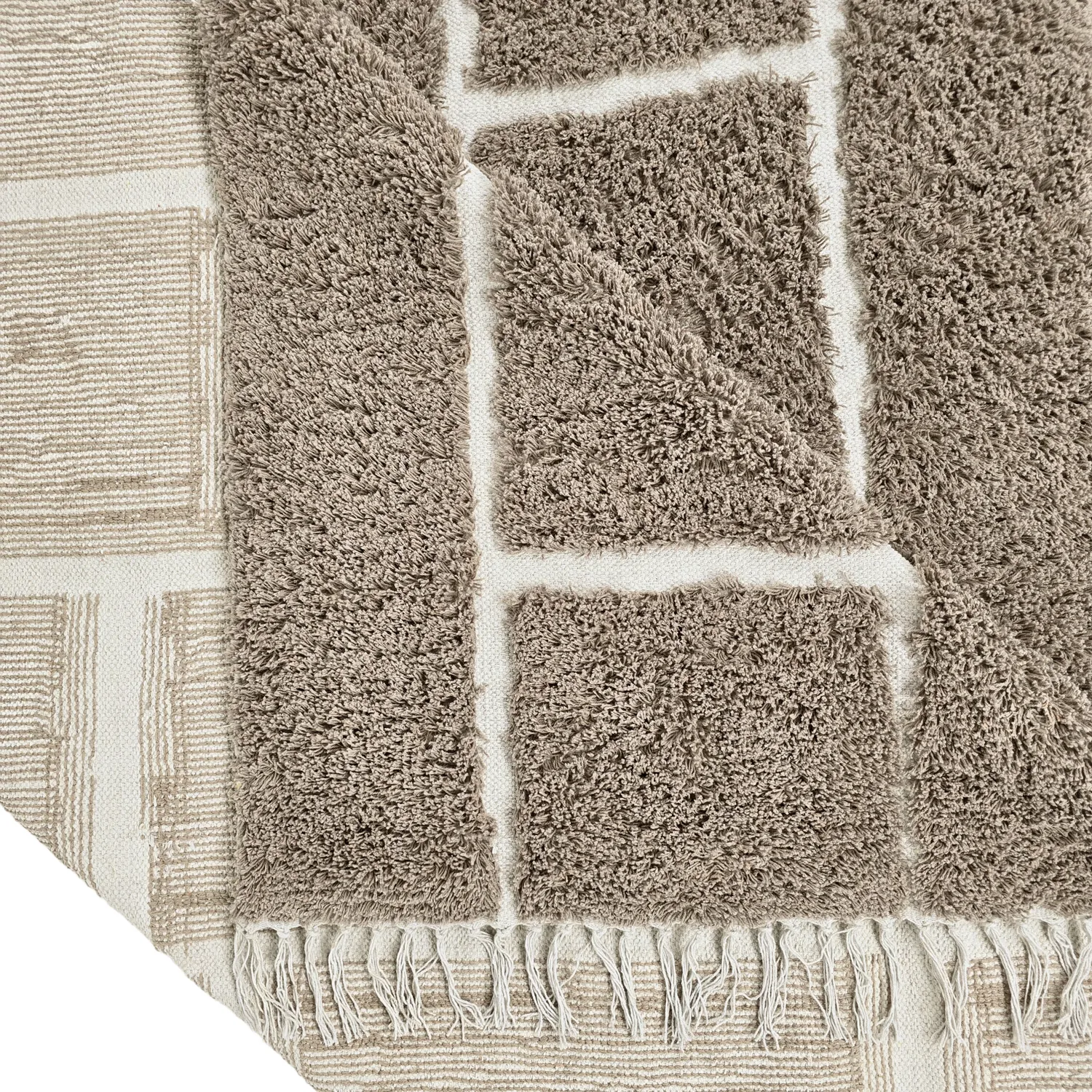Shaggy rugs - Lindley Natural Cotton Shaggy (taupe/grey)
